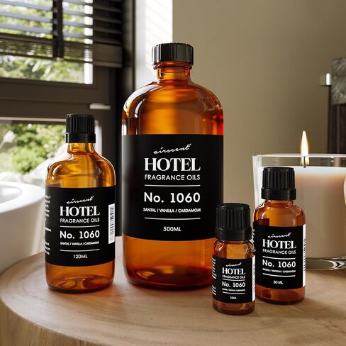 AirScent No.1060 Diffuser Oil - Santal, Vanilla, Cardamom - Fragrance Oil for Ultrasonic and Waterless Diffusers and Crafting - 10 mL, 0.34 fl oz Glass Dropper Bottle in Saudi Arabia