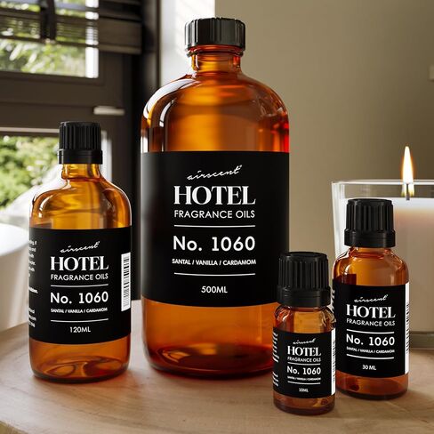 AirScent No.1060 Diffuser Oil - Santal, Vanilla, Cardamom - Fragrance Oil for Ultrasonic and Waterless Diffusers and Crafting - 10 mL, 0.34 fl oz Glass Dropper Bottle in Saudi Arabia