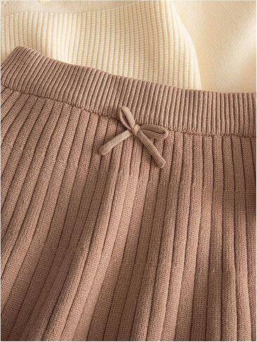Verdusa Girl's 2 Piece Cozy Sweater Sets Cute Bow Pullover Sweaters with Pleated Skirt Comfy Set in Saudi Arabia