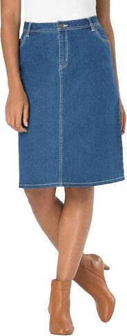 Jessica London Women's Plus Size True Fit A-line Denim Short Mini Skirt in Saudi Arabia