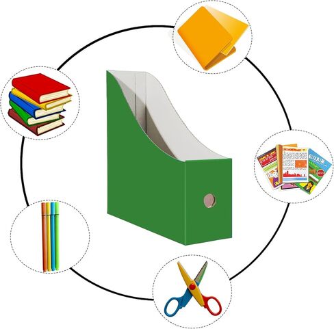 حامل مجلد ملفات مجلة Limitliho للمكتب، وصناديق الكتب لمكتبة الفصل الدراسي، والمكتب، والمنزل، مقاس 10.6 بوصة ارتفاع × 10.2 بوصة طول × 3.5 بوصة عرض في منظم ورق من الورق المقوى (ستة ألوان، 6 عبوات) in Kuwait