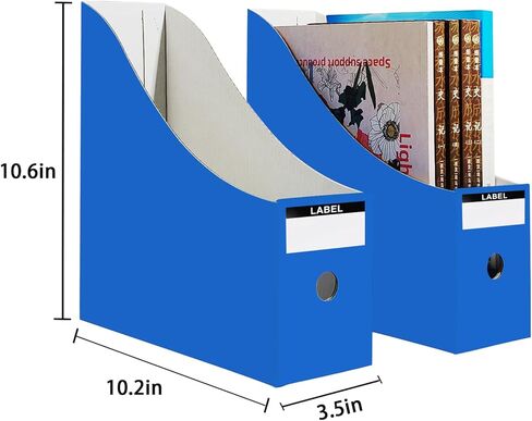 حامل مجلد ملفات مجلة Limitliho للمكتب، وصناديق الكتب لمكتبة الفصل الدراسي، والمكتب، والمنزل، مقاس 10.6 بوصة ارتفاع × 10.2 بوصة طول × 3.5 بوصة عرض في منظم ورق من الورق المقوى (ستة ألوان، 6 عبوات) in Kuwait