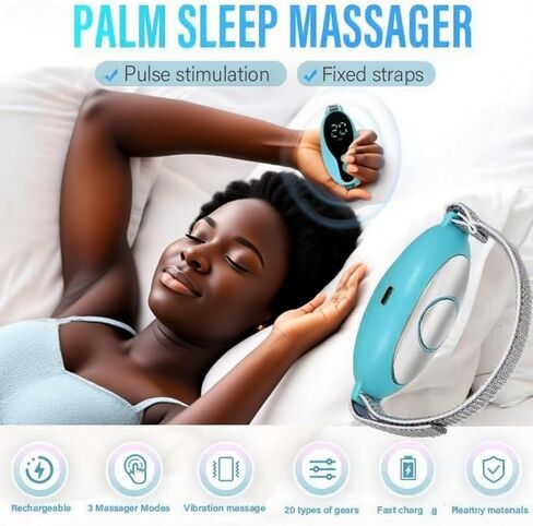 Sleep Aid Device Handheld Low Frequency Pulse of microcurrent Sleep Machine Insomnia Relief Anxiety Help Sleep (Blue, Standard) in Saudi Arabia