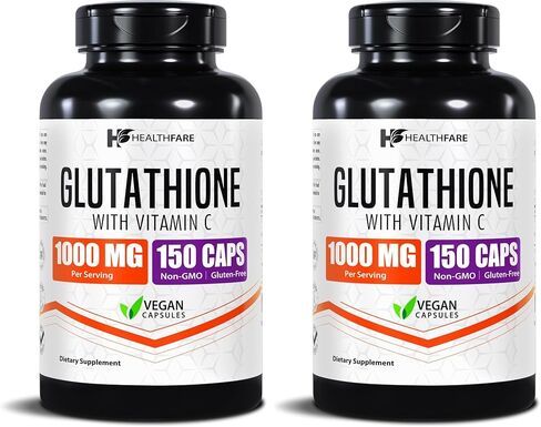 Glutathione 1000mg | 150 Capsules | GSH L-Glutathione Reduced | Antioxidant Support | Gluten-Free & Non-GMO | Made in The USA in Kuwait