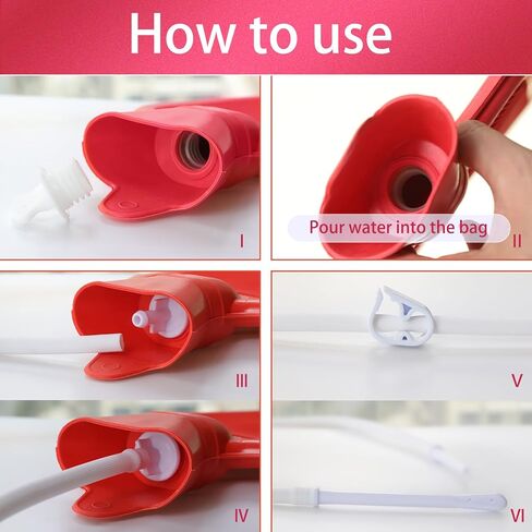 مجموعة حقيبة حقنة شرجية مطاطية لتنظيف القولون للنساء، حقيبة دش شرجي، منظف حقنة شرجية، زجاجة ماء ساخن (2 كوارت) in Kuwait