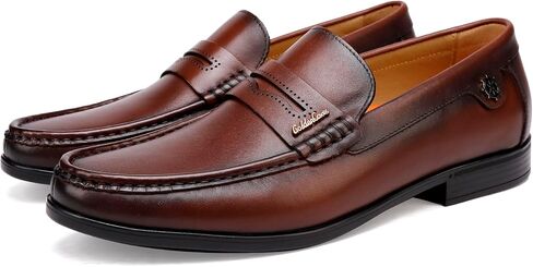 Men's Leather Penny Loafer Dress Shoes Slip-On Driving Moccasin for Wedding, Party & Formal, Durable & Comfortable in Saudi Arabia