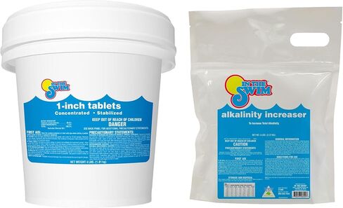 In The Swim 1 Inch Stabilized Chlorine Tablets for Sanitizing Swimming Pools - Fast Dissolving - 90% Available Chlorine - Tri-Chlor - 25 Pounds in Kuwait