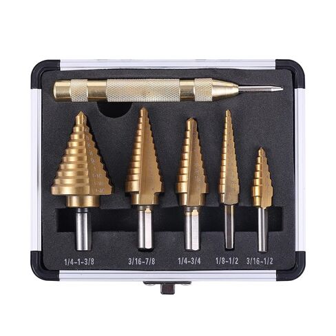 بتات حفر الخطوة ، 5pcs (44 مقاس) HSS خطوة بت من مجموعة الحفر غير المتجان in Kuwait