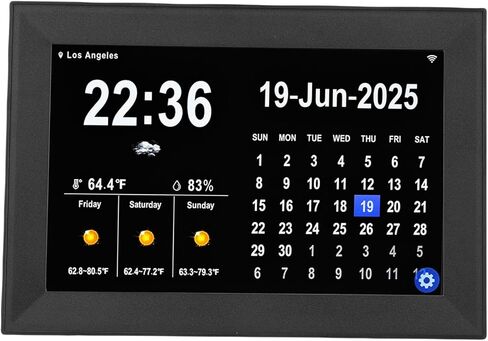 AUNMAS WiFi Calendar Clock, Digital Calendar with Adapter for Family Schedules Daily Planning, 10.1 Inch HD Touchscreen 7 Day Weather Forecast (US Plug) in Saudi Arabia