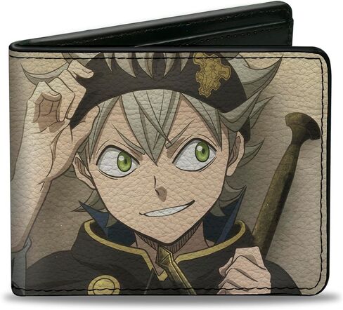 Buckle-Down Crunchyroll Wallet, Bifold, Black Clover Asta Sideways Look Pose Tans, Vegan Leather in Saudi Arabia