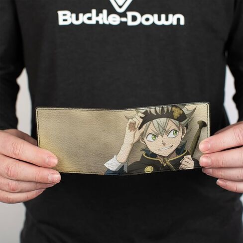 Buckle-Down Crunchyroll Wallet, Bifold, Black Clover Asta Sideways Look Pose Tans, Vegan Leather in Saudi Arabia
