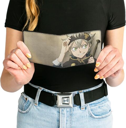 Buckle-Down Crunchyroll Wallet, Bifold, Black Clover Asta Sideways Look Pose Tans, Vegan Leather in Saudi Arabia