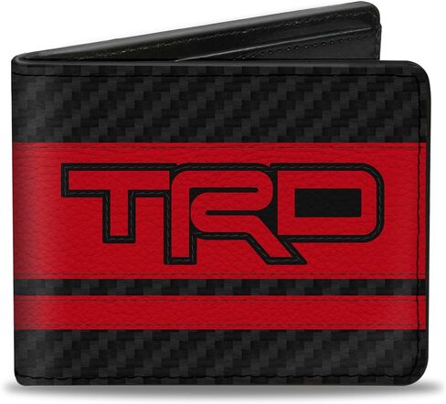 Buckle-Down Toyota Wallet, Bifold, Toyota TRD Logos Stripe Black Red Black White, Vegan Leather in Saudi Arabia