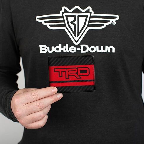 Buckle-Down Toyota Wallet, Bifold, Toyota TRD Logos Stripe Black Red Black White, Vegan Leather in Saudi Arabia