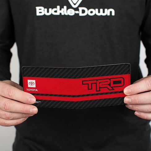 Buckle-Down Toyota Wallet, Bifold, Toyota TRD Logos Stripe Black Red Black White, Vegan Leather in Saudi Arabia
