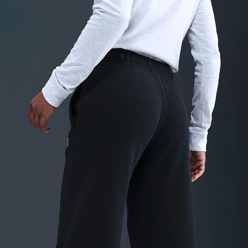 بنطال Nike Sportswear Club Fleece للسيدات متوسط ​​الارتفاع وواسع الساق (أسود/ذهبي معدني) in Kuwait