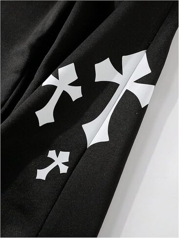 Boy's Baggy Sweatpants Y2k Gothic Graphic Pants Drawstring Waist Straight Leg Trousers Streetwear in Saudi Arabia