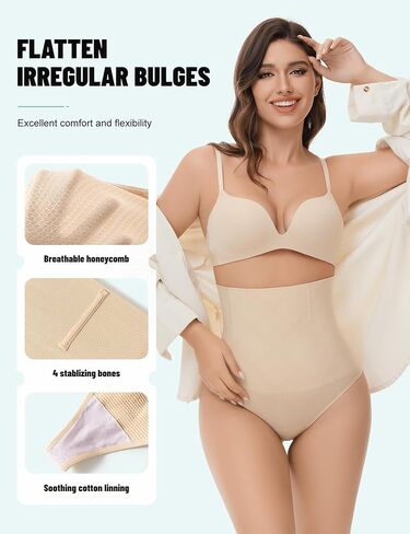 Thong Shapewear for Women Tummy Control High Waisted Body Shaper Underwear Seamless Shaping Panties in Saudi Arabia