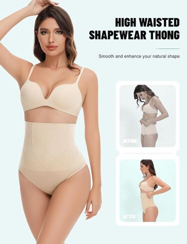 Thong Shapewear for Women Tummy Control High Waisted Body Shaper Underwear Seamless Shaping Panties in Saudi Arabia