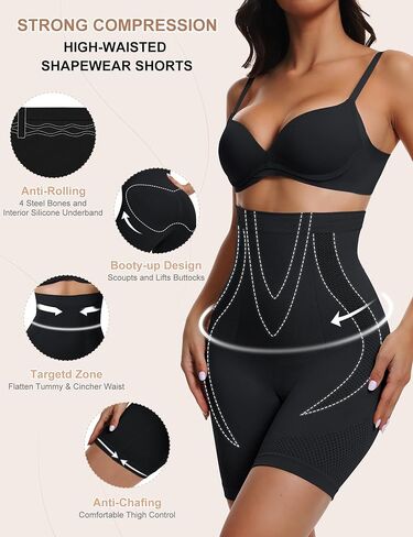 Womens Tummy Control Shapewear Shorts High Waisted Shapewear Thigh Slimmer Body Shaper Shorts Under Dress in Saudi Arabia