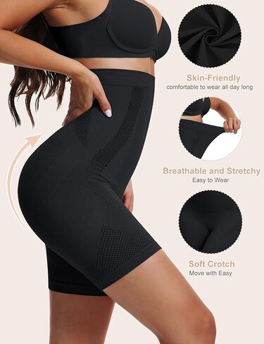Womens Tummy Control Shapewear Shorts High Waisted Shapewear Thigh Slimmer Body Shaper Shorts Under Dress in Saudi Arabia