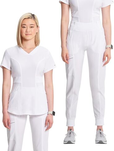 Infinity Scrub Set for Women V-Neck Top CK623 and Mid Rise Jogger Pants with Moisture Wicking & 360° Stretch Fabric - CK110A in Saudi Arabia