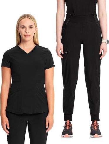 Infinity Scrub Set for Women V-Neck Top CK623 and Mid Rise Jogger Pants with Moisture Wicking & 360° Stretch Fabric - CK110A in Saudi Arabia
