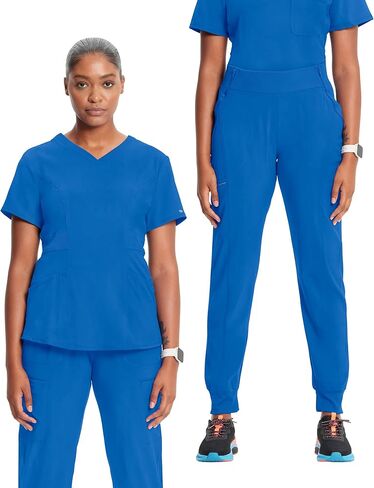 Infinity Scrub Set for Women V-Neck Top CK623 and Mid Rise Jogger Pants with Moisture Wicking & 360° Stretch Fabric - CK110A in Saudi Arabia