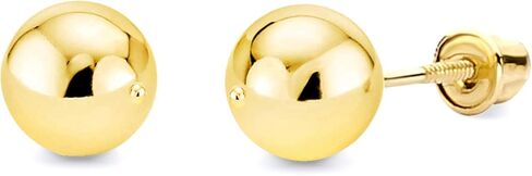 14k Yellow Gold 6mm Ball Stud Earrings with Screwback in Saudi Arabia