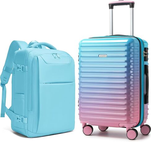 LARVENDER Carry on Luggage 22x14x9 Airline Approved, Expandable 20 Inch Hardside Large Suitcase with Wheels TSA Lock, Lightweigh PC+ABS Travel Carry-on Suitcases for Women and Men, Midnight Berry in Kuwait