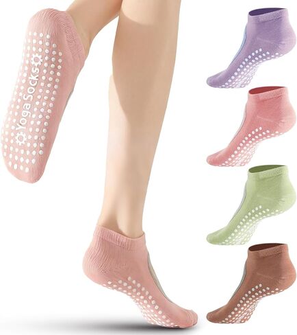 Yoga Socks for Women Non-Slip Grips, Ideal for Pilates, Barre, Ballet, Dance, and Barefoot Workouts in Saudi Arabia