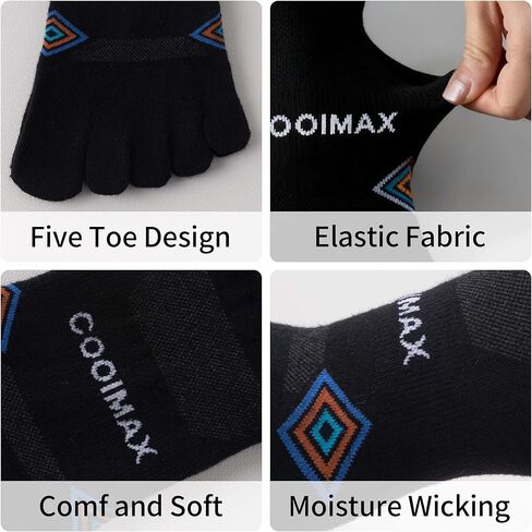 جوارب أصابع القدم للرجال والنساء، جوارب Coolmax الرياضية القابلة للتنفس، 3 قطع جوارب بخمسة أصابع in Kuwait