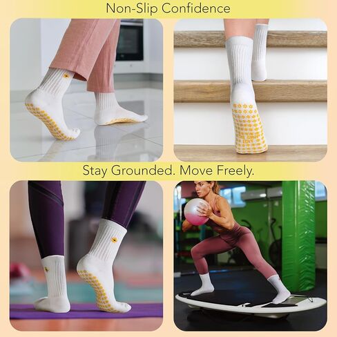 Bamboo Grip Socks – Non-Slip, Moisture-Wicking Grip Socks for Yoga, Pilates, Barre & Lagree Workouts in Saudi Arabia