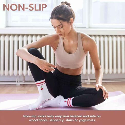 Women Pilates Non Slip yoga socks, ballet sports cherry fitness hospital rehabilitation slipper Socks in Saudi Arabia