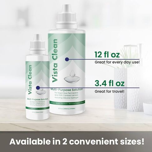 Vista Clean Multi-Purpose Solution for Scleral and Gas Permeable Contact Lenses, Includes Lens Case (3.4 fl oz) in Saudi Arabia