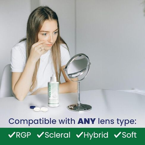 Vista Clean Multi-Purpose Solution for Scleral and Gas Permeable Contact Lenses, Includes Lens Case (3.4 fl oz) in Saudi Arabia