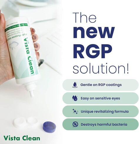Vista Clean Multi-Purpose Solution for Scleral and Gas Permeable Contact Lenses, Includes Lens Case (3.4 fl oz) in Saudi Arabia