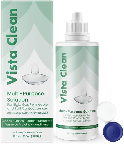 Vista Clean Multi-Purpose Solution for Scleral and Gas Permeable Contact Lenses, Includes Lens Case (3.4 fl oz) in Saudi Arabia