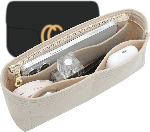 منظم محفظة صغير الحجم مزود بسحاب متوافق مع حقيبة كتف GG Small Marmont Insert Matelasse وأكثر من ذلك، حقيبة صغيرة لتنظيم حقائب اليد للنساء وحقيبة المثانة الداخلية (بيج، صغير) in Saudi Arabia