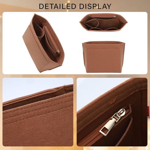 إدراج منظم المحفظة لحقيبة الظهر Longchamp Le Pliage M، مقسم حقيبة ظهر متوسطة الوزن وخفيفة الوزن مع حامل أكواب، بطانة داخلية للحقائب بسحاب مع 7 جيوب عميقة، M/ذهبي بني in Kuwait