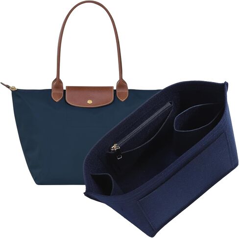 إدراج منظم المحفظة لحقيبة الظهر Longchamp Le Pliage M، مقسم حقيبة ظهر متوسطة الوزن وخفيفة الوزن مع حامل أكواب، بطانة داخلية للحقائب بسحاب مع 7 جيوب عميقة، M/ذهبي بني in Kuwait