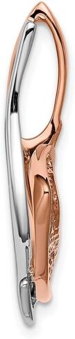 14K White and Rose Gold Omega Slide with Peg Fits up to 2mm, 6mm Reversible Pendant for Women (L- 1.26 Inch, W- 0.83 Inch), Two-tone, AFJ-QG-SL481-PK in Saudi Arabia