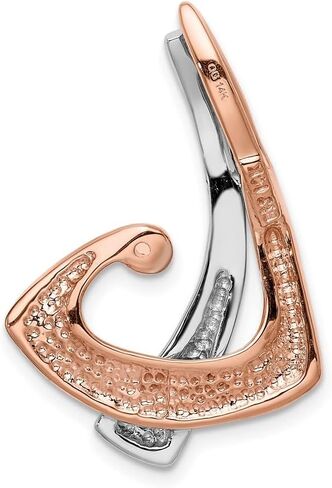 14K White and Rose Gold Omega Slide with Peg Fits up to 2mm, 6mm Reversible Pendant for Women (L- 1.26 Inch, W- 0.83 Inch), Two-tone, AFJ-QG-SL481-PK in Saudi Arabia