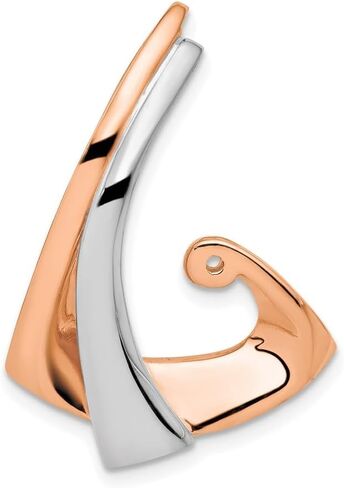14K White and Rose Gold Omega Slide with Peg Fits up to 2mm, 6mm Reversible Pendant for Women (L- 1.26 Inch, W- 0.83 Inch), Two-tone, AFJ-QG-SL481-PK in Saudi Arabia