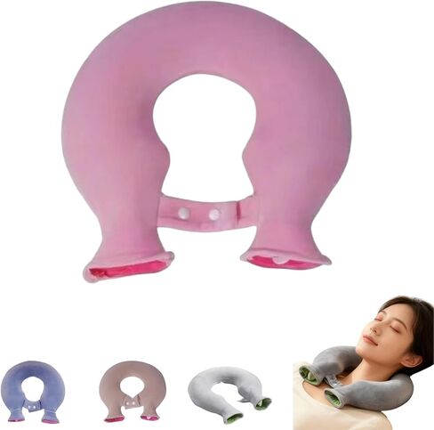 2026 U Shape Hot Water Bag，Hot Water Bottle for Neck and Shoulder，with Removable Flannel Cover & Adjustable Snap Fastener,Relieve Neck Tension, for Home, Office & Travel (Pink) in Saudi Arabia