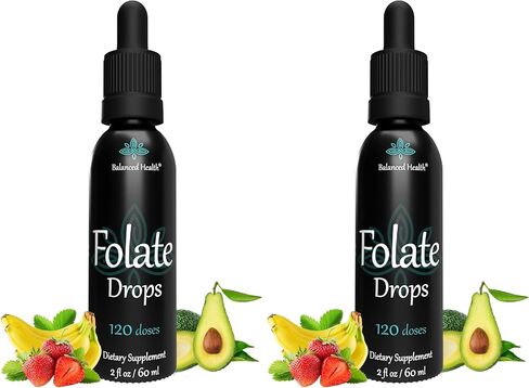 Folate Drops - 120 Servings, 2oz, Butterscotch Flavor, 500mcg L-5-MTHF Folic Acid Supplement in Saudi Arabia