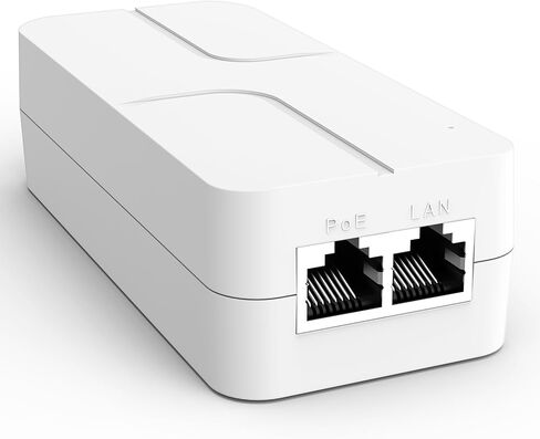 YuanLey Gigabit PoE Injector Converter 30W، يحول Non-PoE إلى PoE Gigabit، حاقن الطاقة عبر إيثرنت 48V IEEE 802.3af/at، 10/100/1000Mbps PoE+ محول التوصيل والتشغيل، مسافات تصل إلى 325 قدم in Kuwait