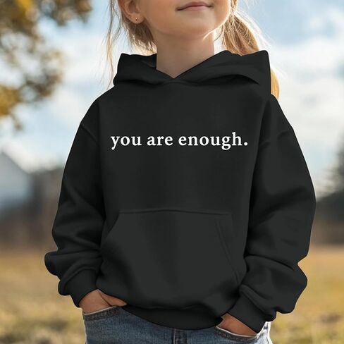 Dear Person Behind Me You Are Enough Hoodie for Girls Mental Health Inspirational Sweatshirt Cute Preppy Graphic Top in Saudi Arabia