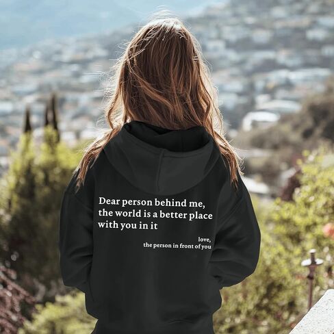 Dear Person Behind Me You Are Enough Hoodie for Girls Mental Health Inspirational Sweatshirt Cute Preppy Graphic Top in Saudi Arabia