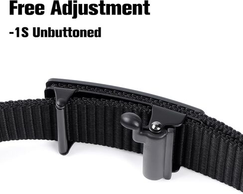 No Holes Ratchet Buckle Belt for Men, Adjustable Canvas Web Belt, Auto-Lock, One Size Fits All 30-46 Inch in Saudi Arabia